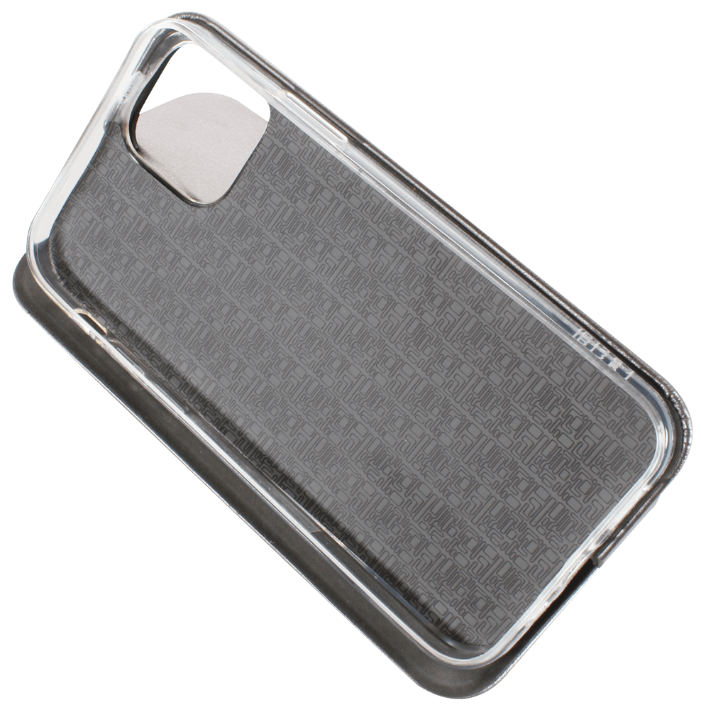 Apple iPhone 12 Pro oldalra nyíló mágneses flipes bőrtok prémium minőség ezüst