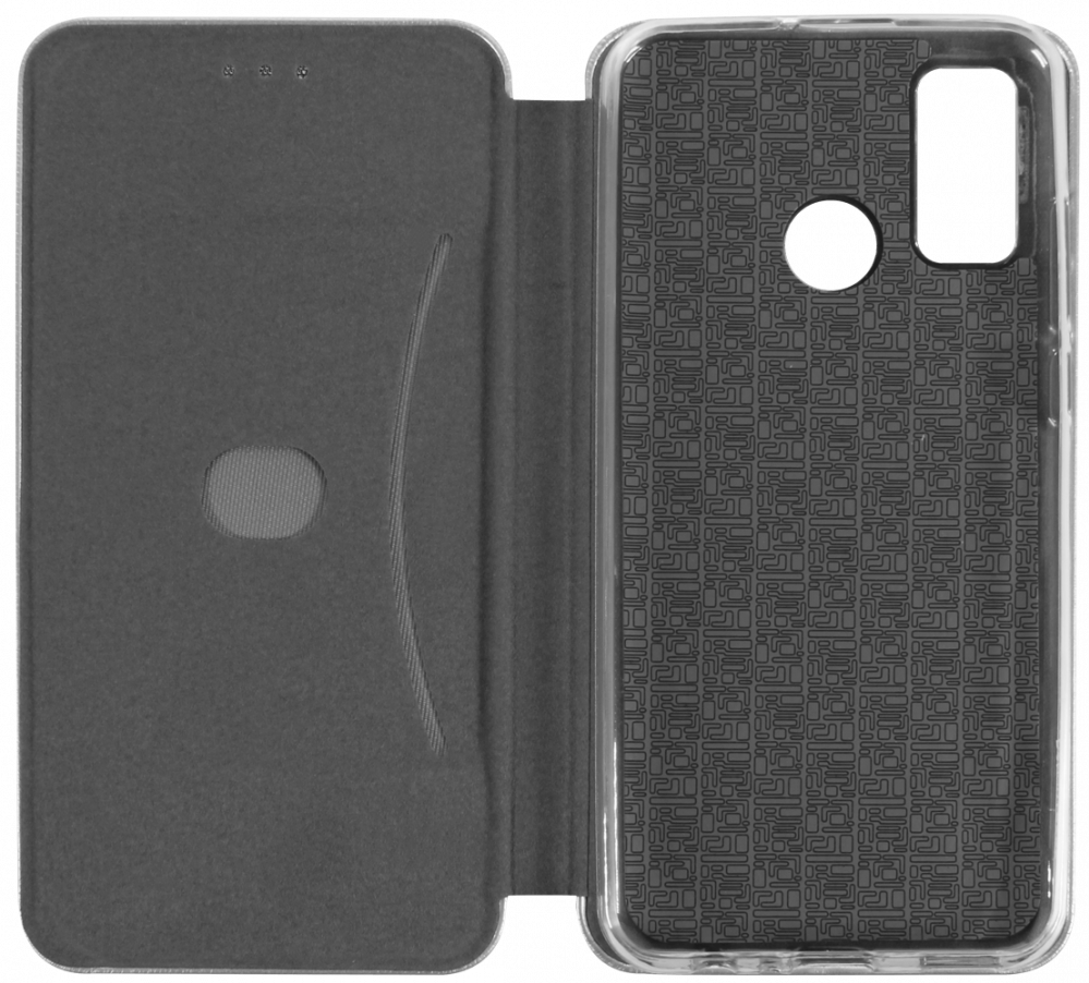 Huawei P Smart 2020 oldalra nyíló mágneses flipes bőrtok prémium minőség ezüst