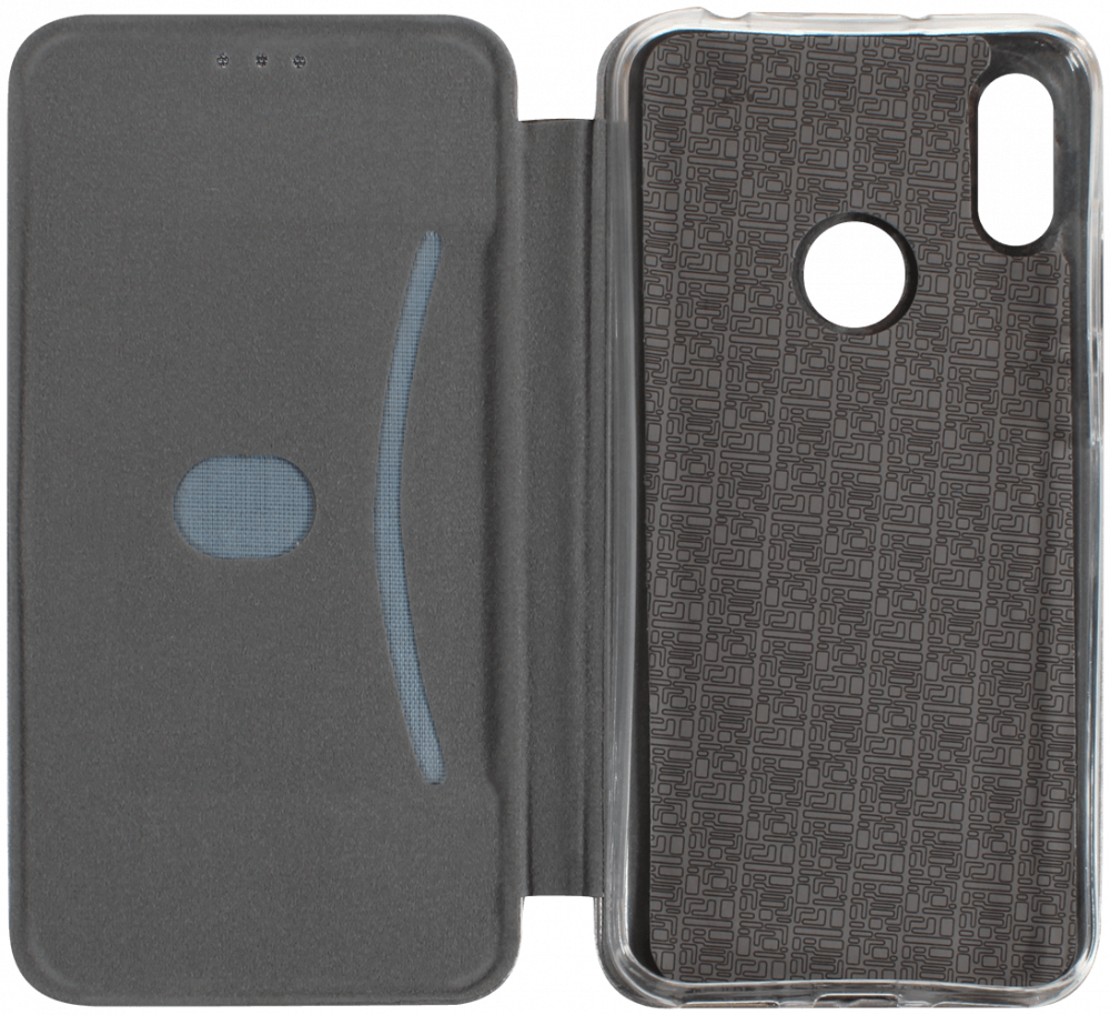 Huawei Y6s (2019) oldalra nyíló mágneses flipes bőrtok prémium minőség ezüst