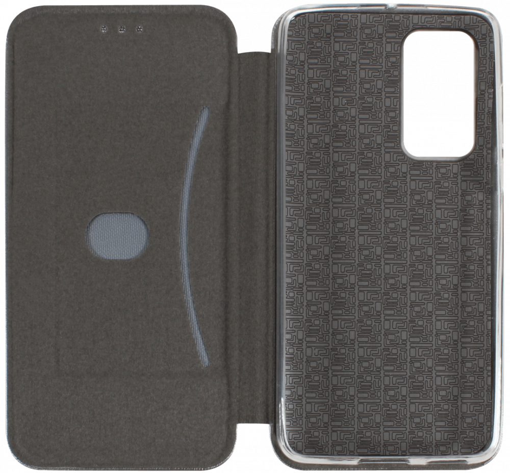 Huawei P40 oldalra nyíló mágneses flipes bőrtok prémium minőség ezüst