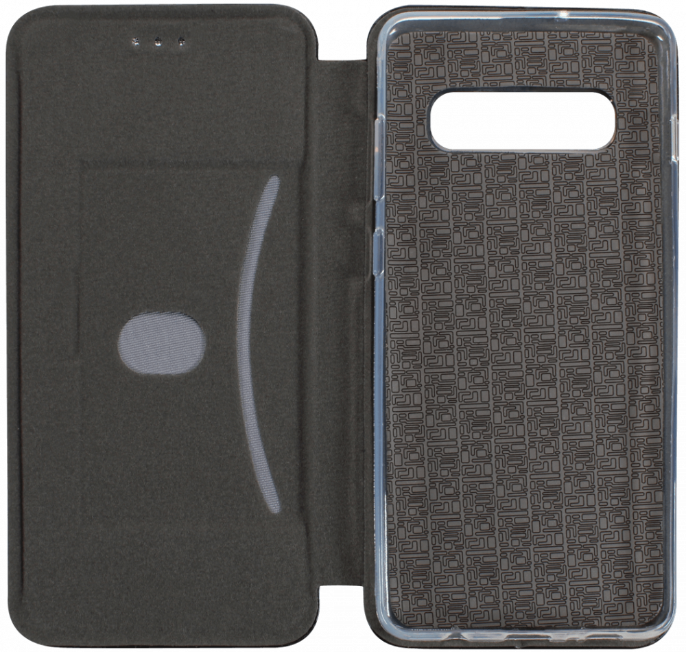 Samsung Galaxy S10 Plus (SM-G975) oldalra nyíló mágneses flipes bőrtok prémium minőség fekete