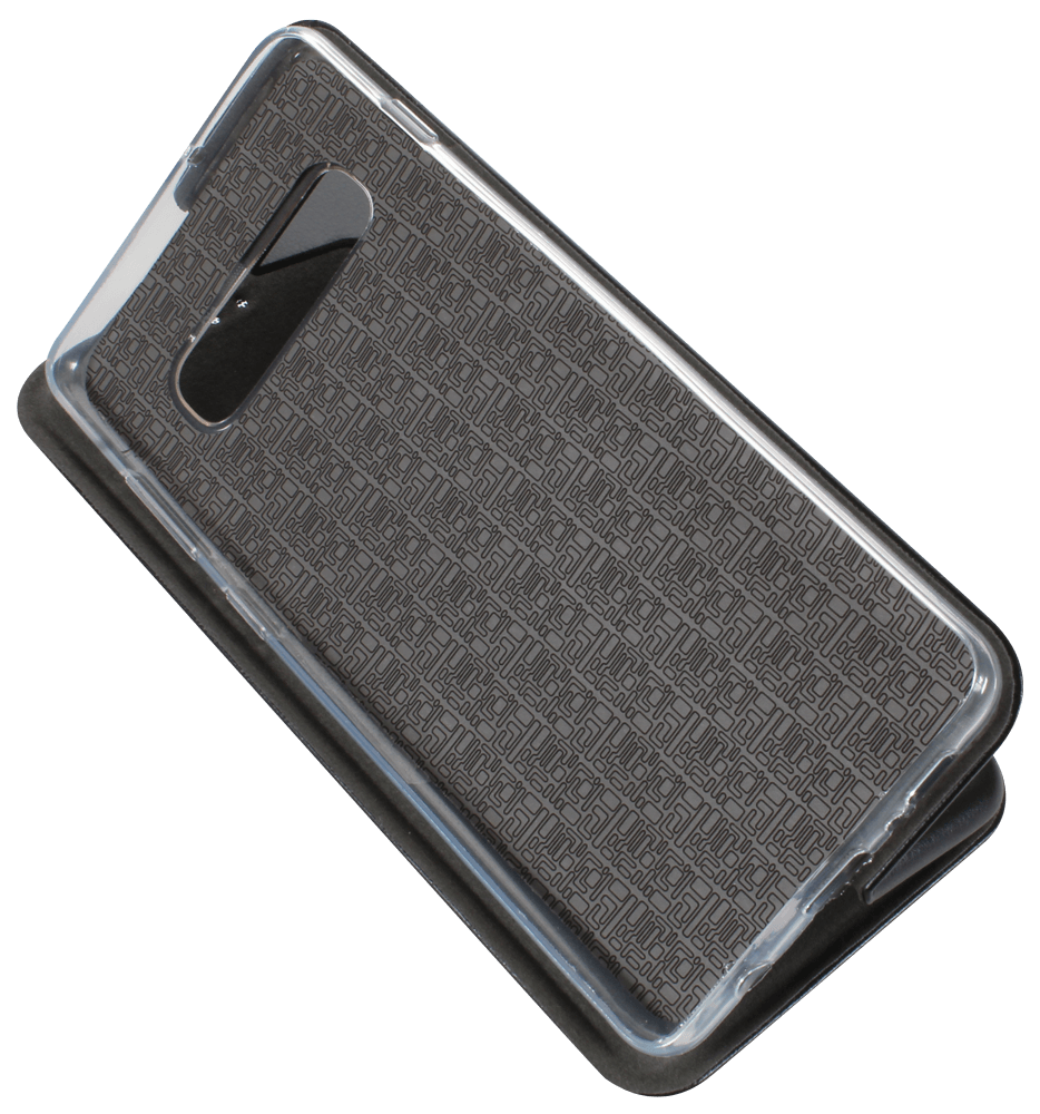 Samsung Galaxy S10 Plus (SM-G975) oldalra nyíló mágneses flipes bőrtok prémium minőség fekete