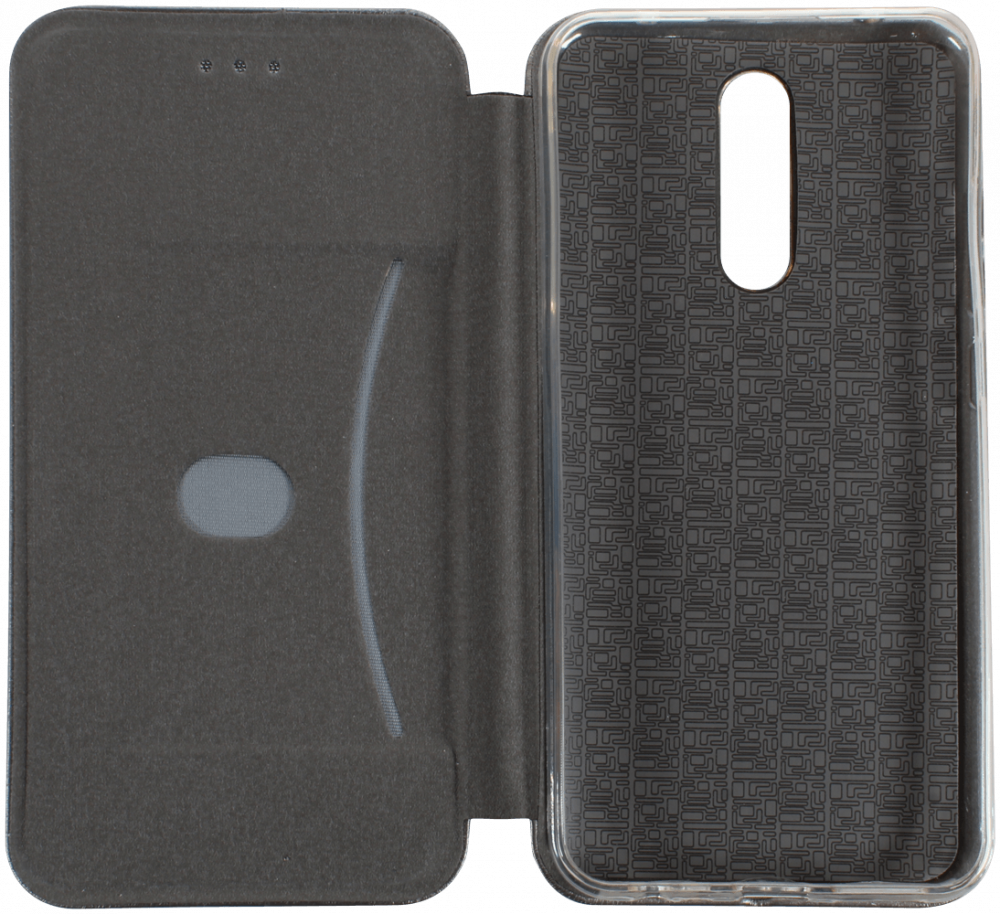 Xiaomi Redmi 8 oldalra nyíló mágneses flipes bőrtok prémium minőség ezüst