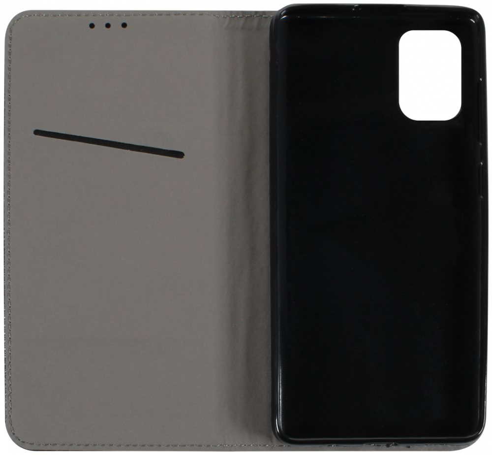 Samsung Galaxy A71 (SM-A715F) oldalra nyíló flipes bőrtok rombusz mintás fekete
