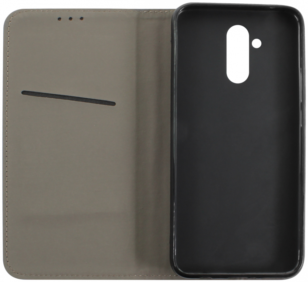 Huawei Mate 20 Lite oldalra nyíló flipes bőrtok asztali tartó funkciós fekete