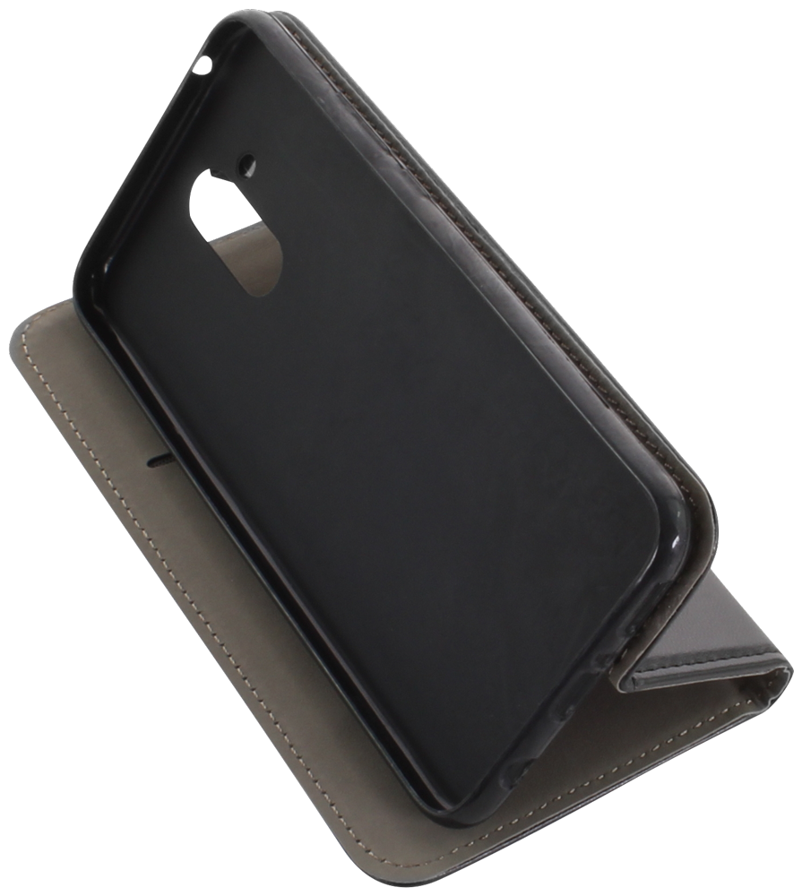 Huawei Mate 20 Lite oldalra nyíló flipes bőrtok asztali tartó funkciós fekete