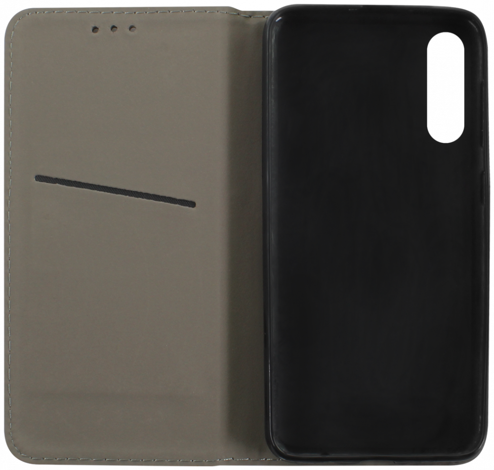 Samsung Galaxy A50 (SM-505) oldalra nyíló flipes bőrtok asztali tartó funkciós fekete
