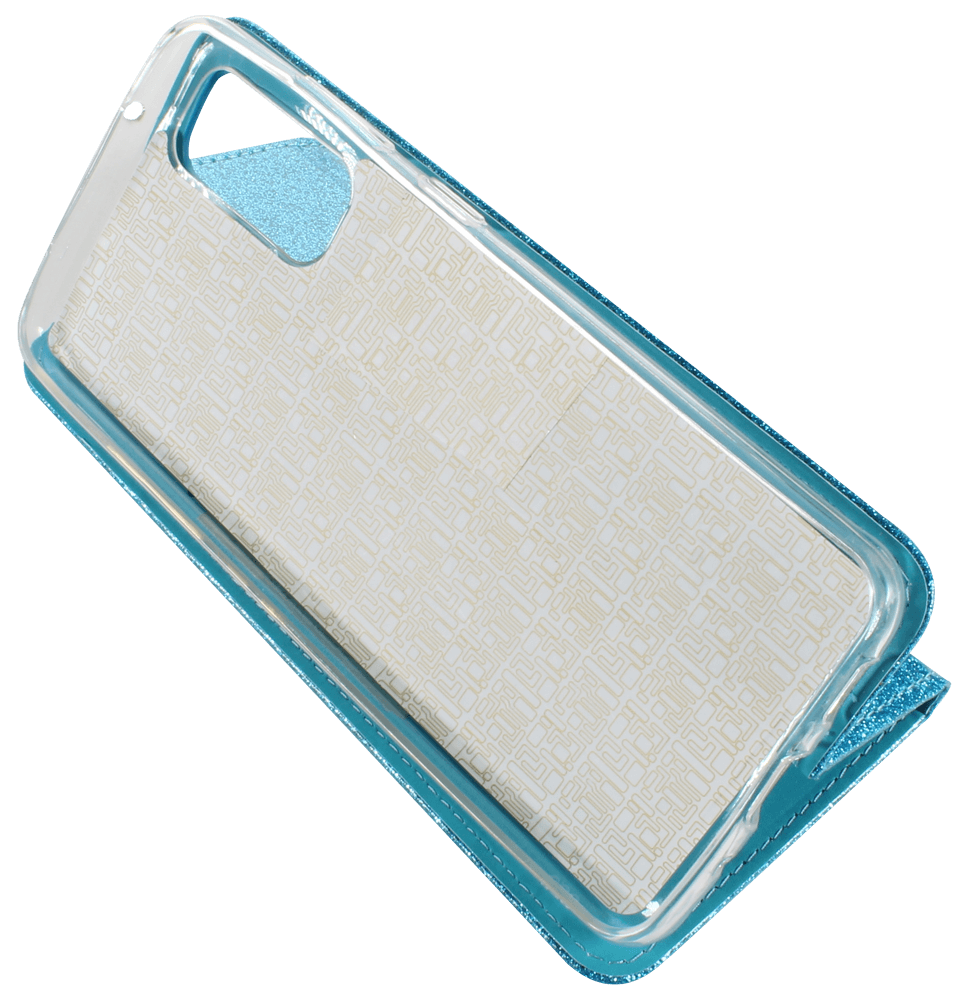 Samsung Galaxy S20 (SM-G980F) oldalra nyíló flipes bőrtok csillámos kék