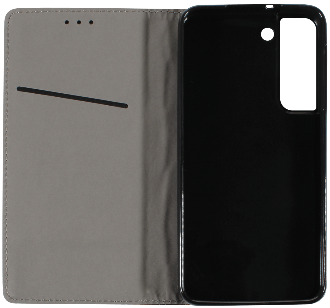 Samsung Galaxy S22 5G (SM-S901B) oldalra nyíló flipes bőrtok rombusz mintás fekete