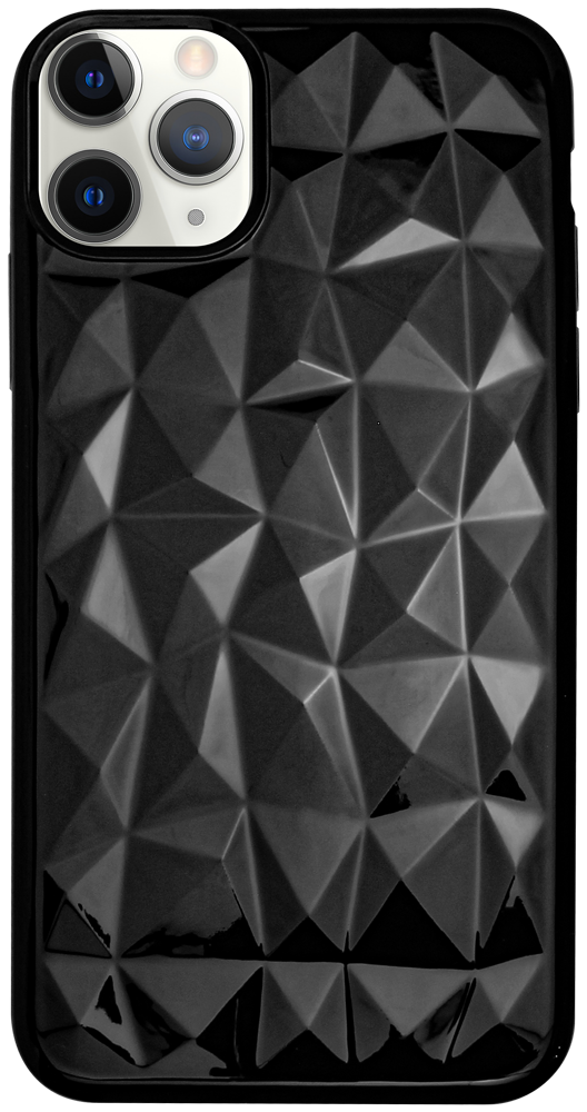 Apple iPhone 11 Pro Max szilikon tok 3D gyémántmintás fekete
