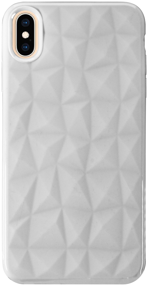 Apple iPhone XS Max szilikon tok 3D gyémántmintás fehér