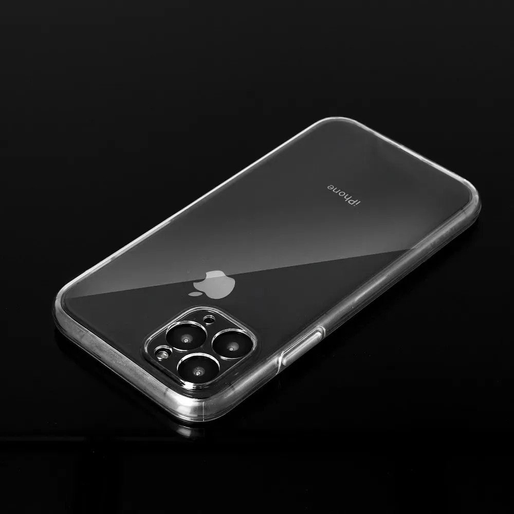 Apple iPhone 11 Pro Max kemény hátlap szilikon előlap 360 ° védelem átlátszó