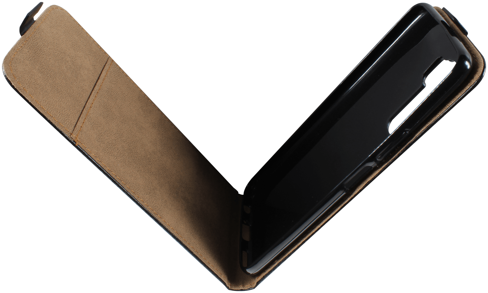 Huawei P40 Lite 5G lenyíló flipes bőrtok fekete