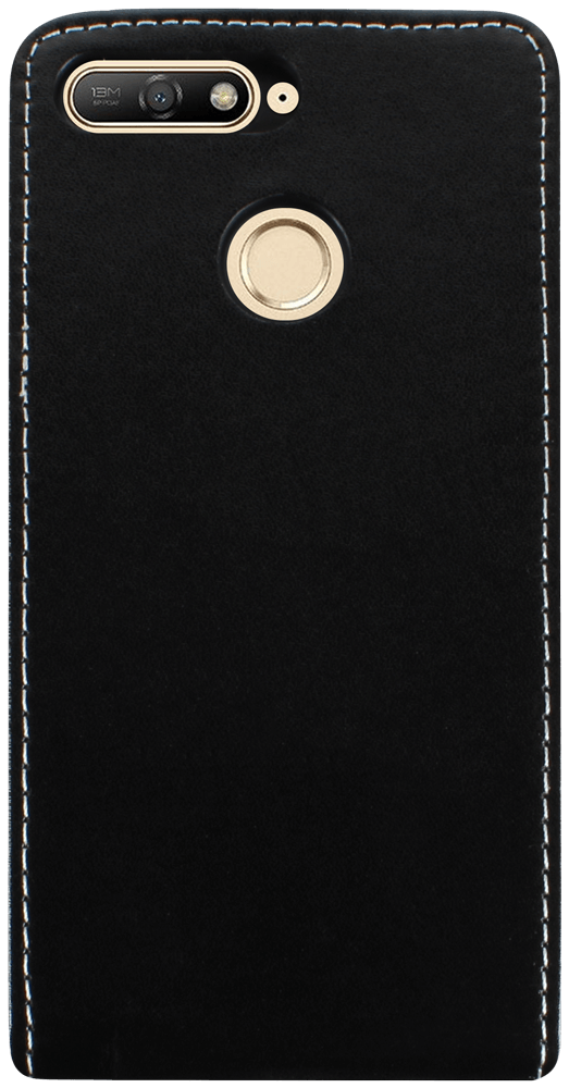 Huawei Honor 7A lenyíló flipes bőrtok fekete