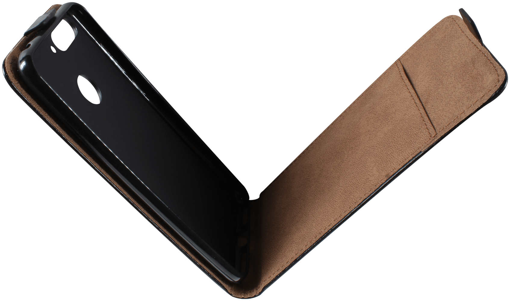 Huawei Y6 Prime 2018 lenyíló flipes bőrtok fekete