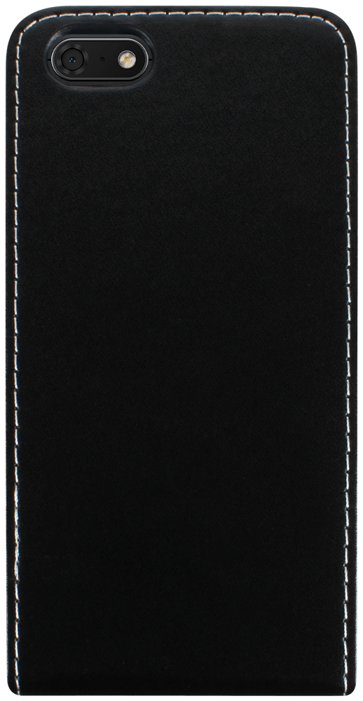 Huawei Honor 7s lenyíló flipes bőrtok fekete