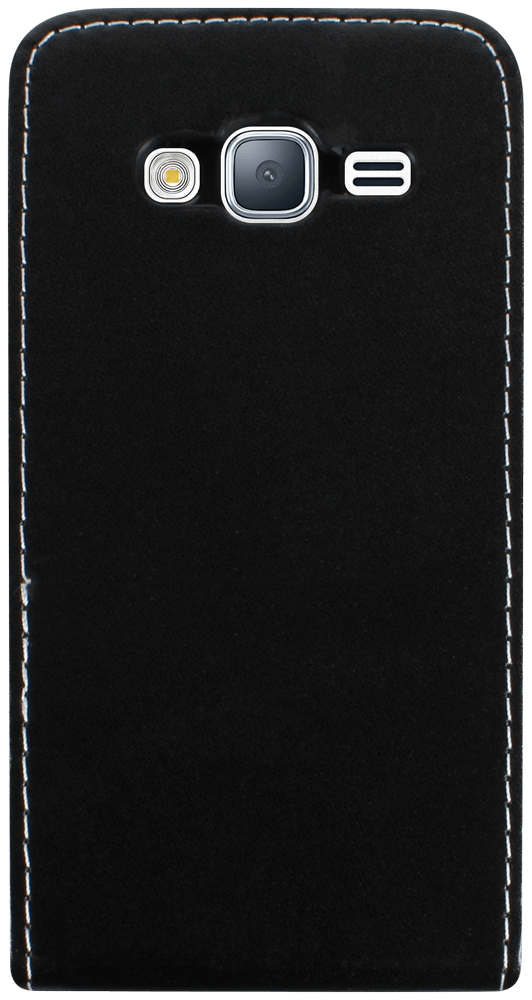 Samsung Galaxy J3 2016 (J320) lenyíló flipes bőrtok fekete