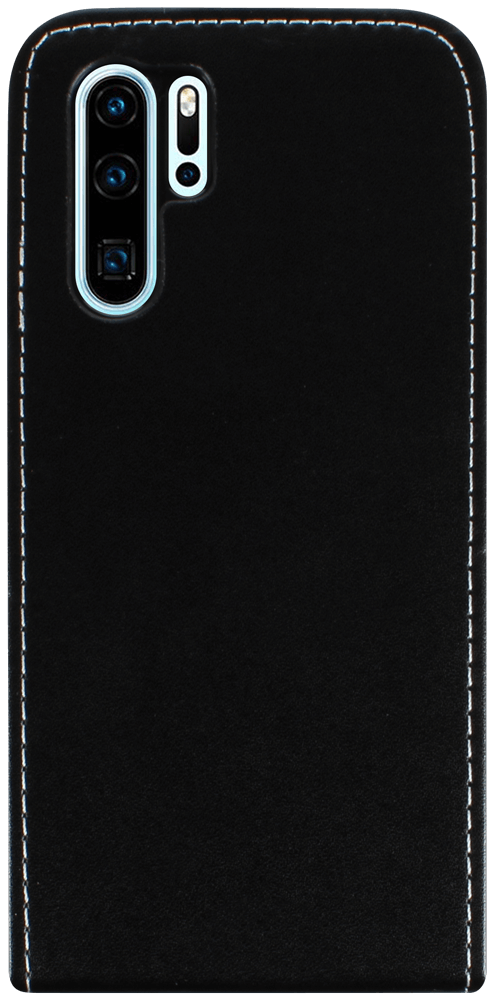 Huawei P30 Pro lenyíló flipes bőrtok fekete