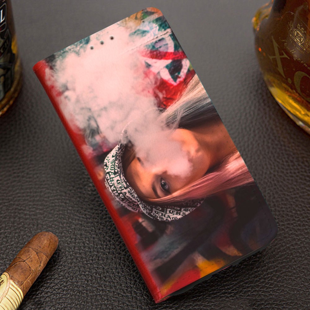 Samsung Galaxy A42 5G (SM-A426B) oldalra nyíló flipes bőrtok valódi bőr piros