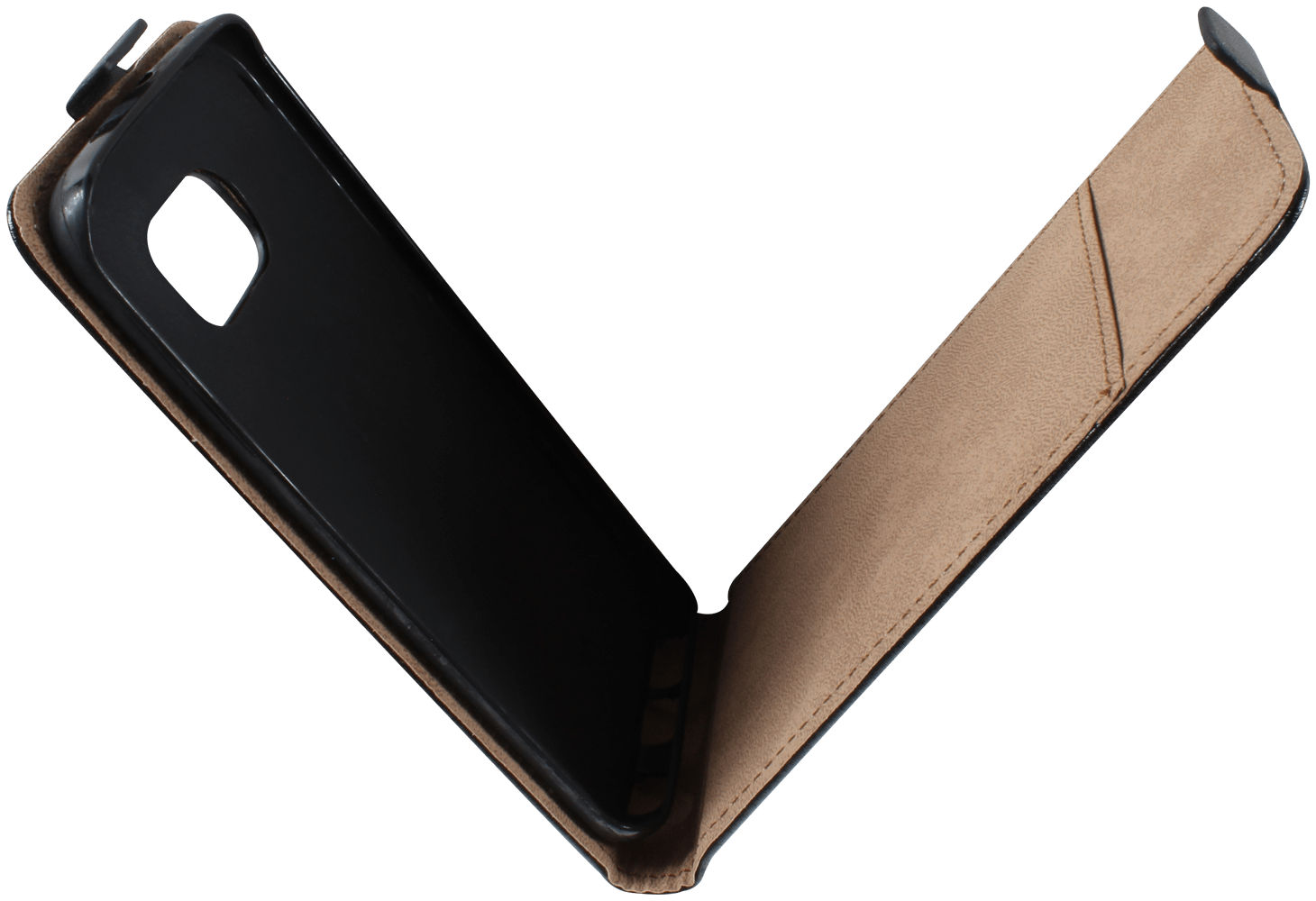 Samsung Galaxy S6 Edge (G925) lenyíló flipes bőrtok fekete