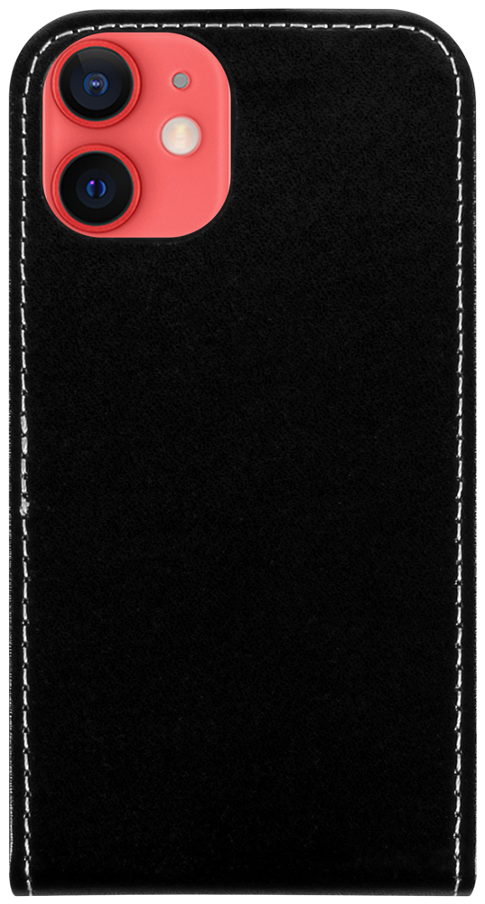 Apple iPhone 12 Mini lenyíló flipes bőrtok fekete