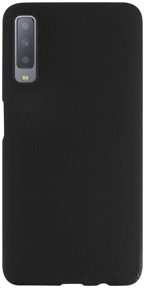 Samsung Galaxy A7 2018 (SM-A750F) szilikon tok bőrhatású fekete
