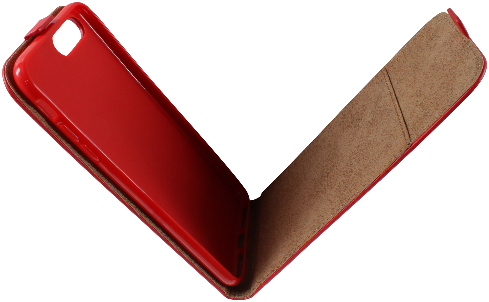 Apple iPhone 7 Plus lenyíló flipes bőrtok piros