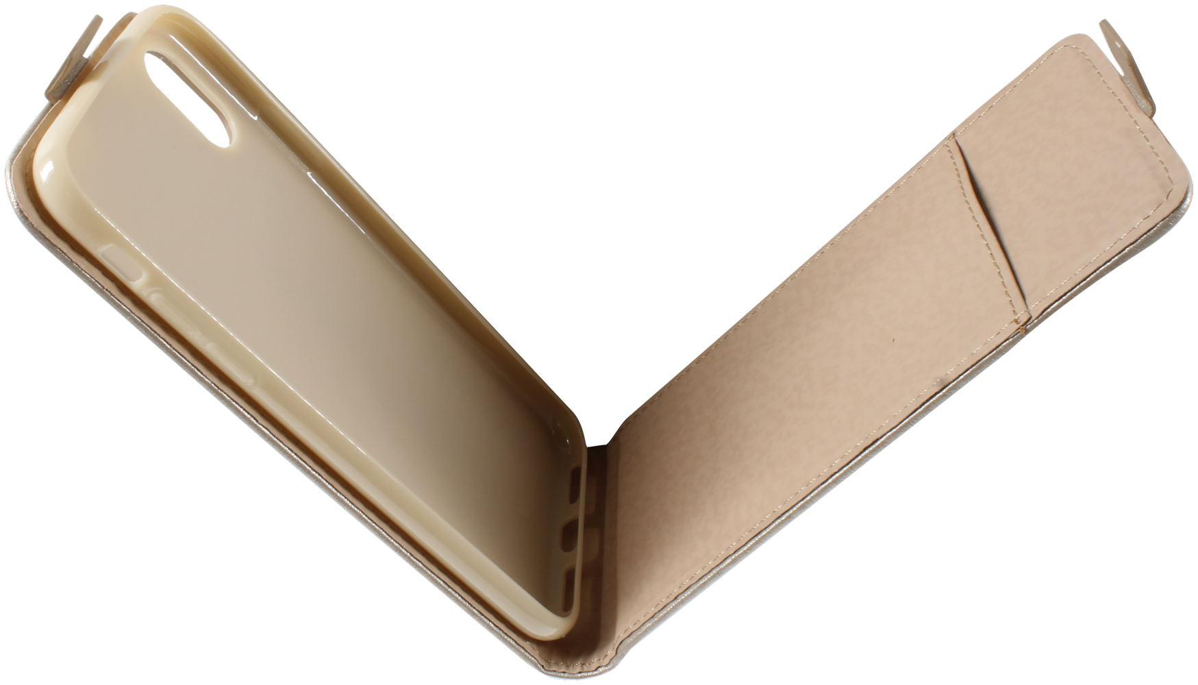 Apple iPhone X lenyíló flipes bőrtok arany
