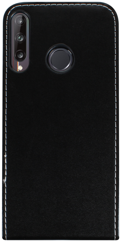 Huawei P40 Lite E lenyíló flipes bőrtok fekete