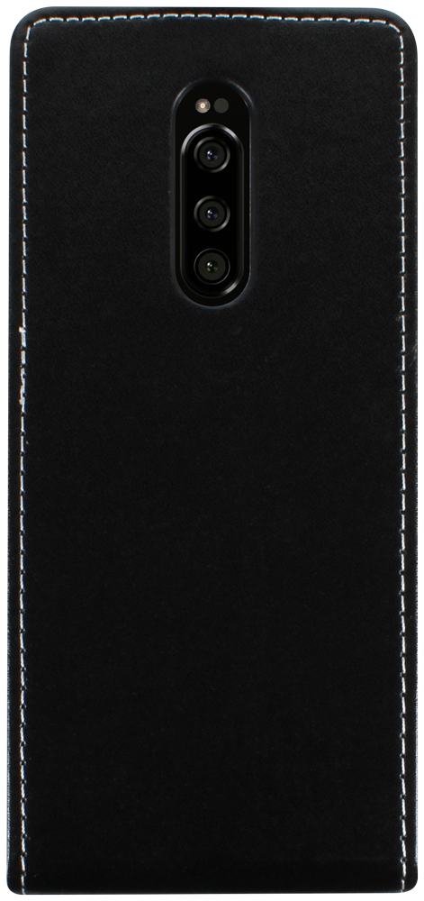 Sony Xperia 1 lenyíló flipes bőrtok fekete