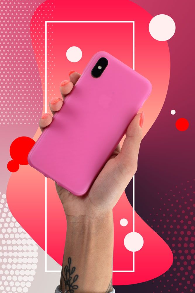 Huawei Y9 2019 szilikon tok matt-fényes keret rózsaszín