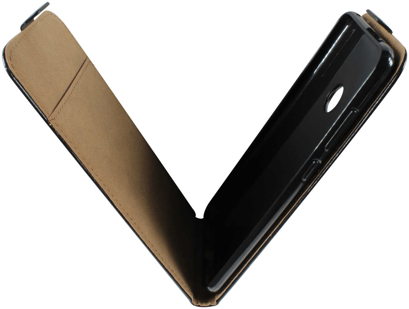 Huawei Y7 Prime 2019 lenyíló flipes bőrtok fekete