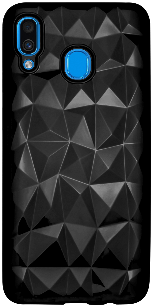 Samsung Galaxy A30 (SM-A305) szilikon tok 3D gyémántmintás fekete