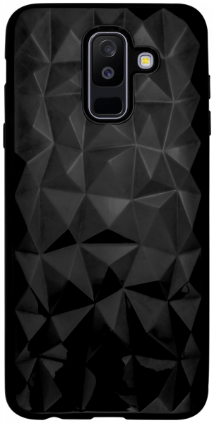 Samsung Galaxy A6 Plus 2018 Dual (A605) szilikon tok 3D gyémántmintás fekete