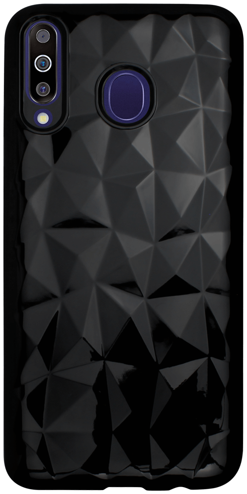 Samsung Galaxy M30 (SM-M305) szilikon tok 3D gyémántmintás fekete