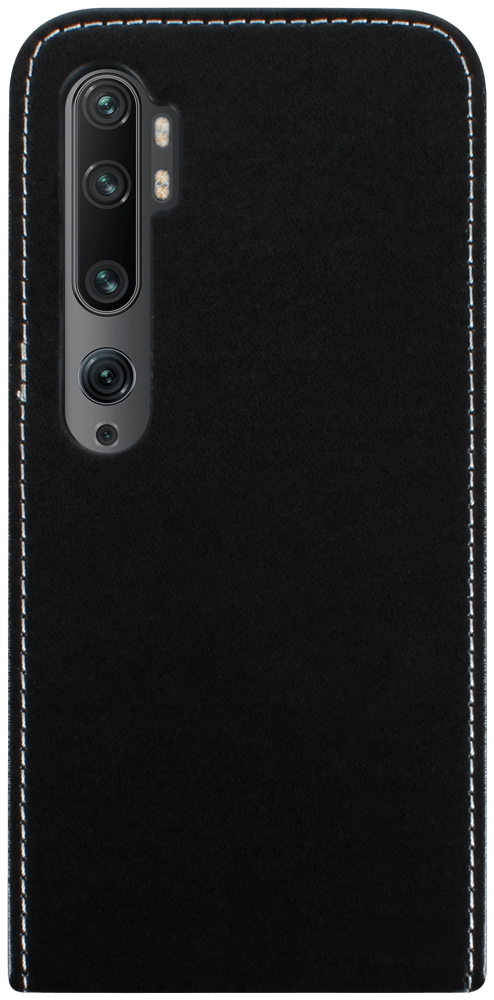 Xiaomi Mi Note 10 Pro lenyíló flipes bőrtok fekete