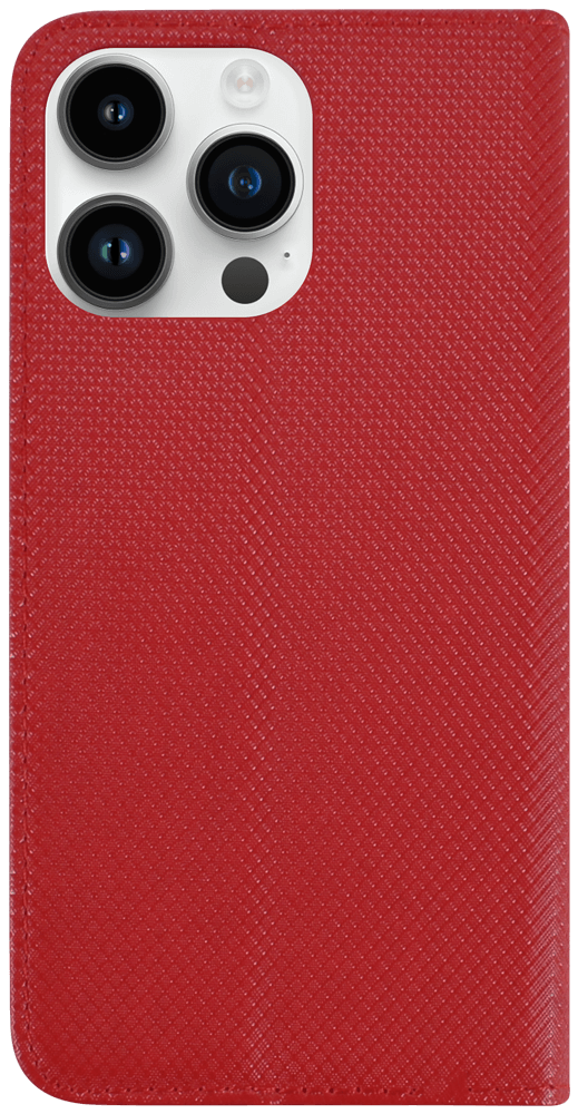 Apple iPhone 14 Pro Max oldalra nyíló flipes bőrtok rombusz mintás piros