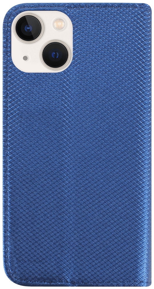 Apple iPhone 14 oldalra nyíló flipes bőrtok rombusz mintás sötétkék