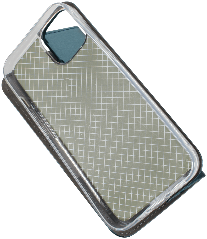Apple iPhone 14 oldalra nyíló flipes bőrtok asztali tartó funkciós sötétzöld