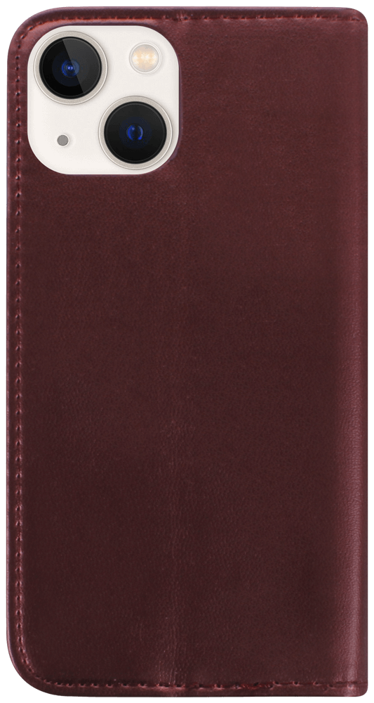 Apple iPhone 14 oldalra nyíló flipes bőrtok asztali tartó funkciós bordó