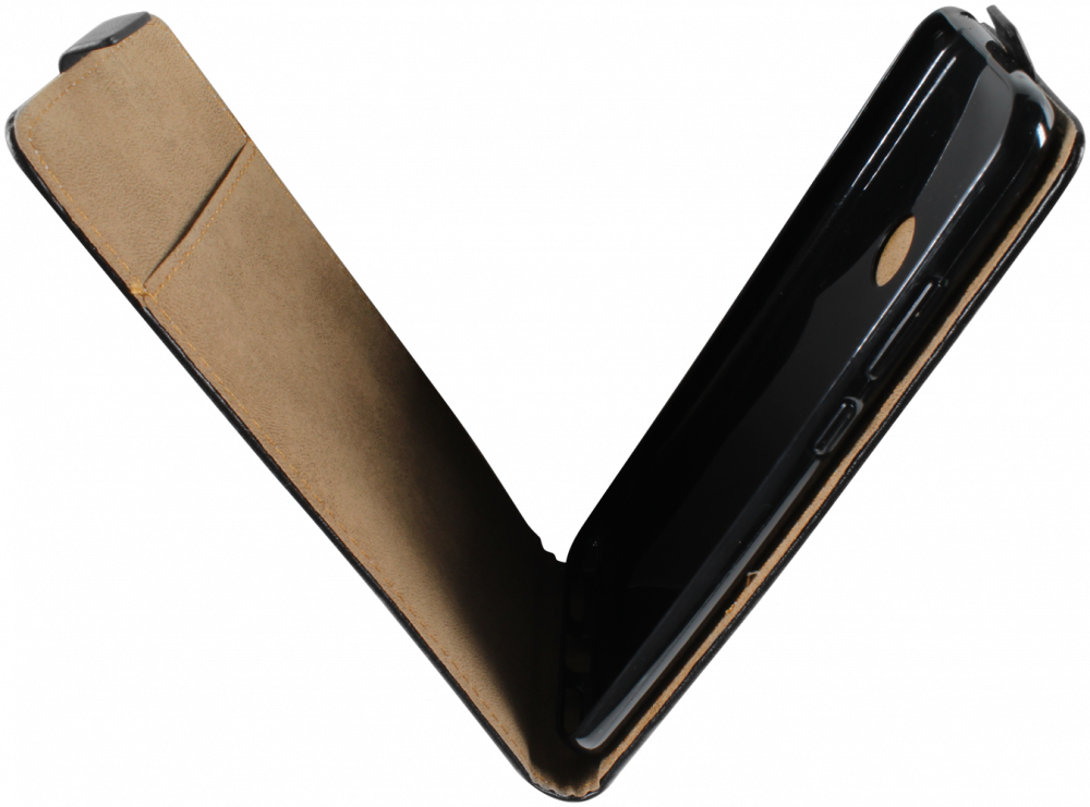 Huawei Y6 Pro 2019 lenyíló flipes bőrtok fekete