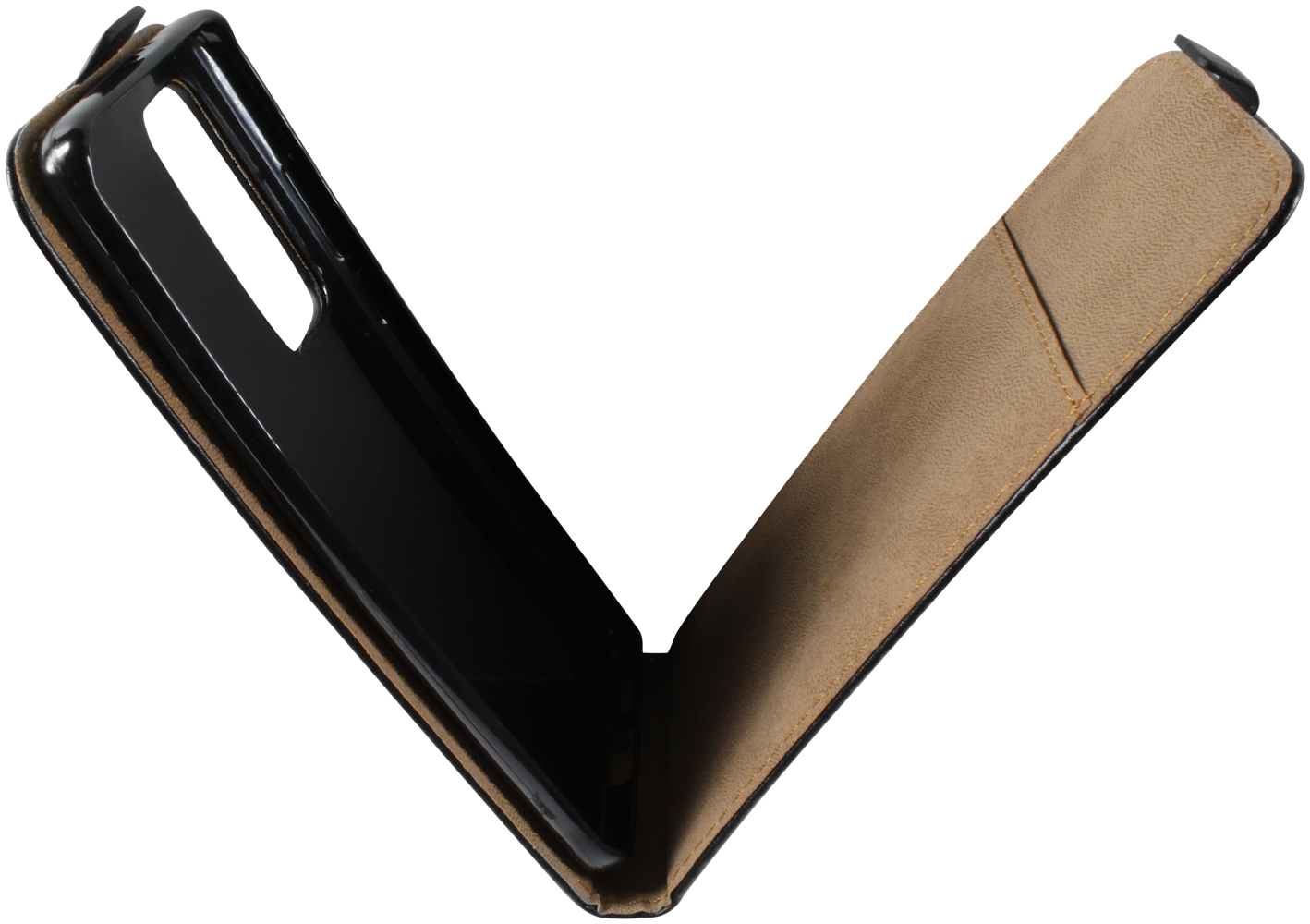 Huawei P40 Pro lenyíló flipes bőrtok fekete