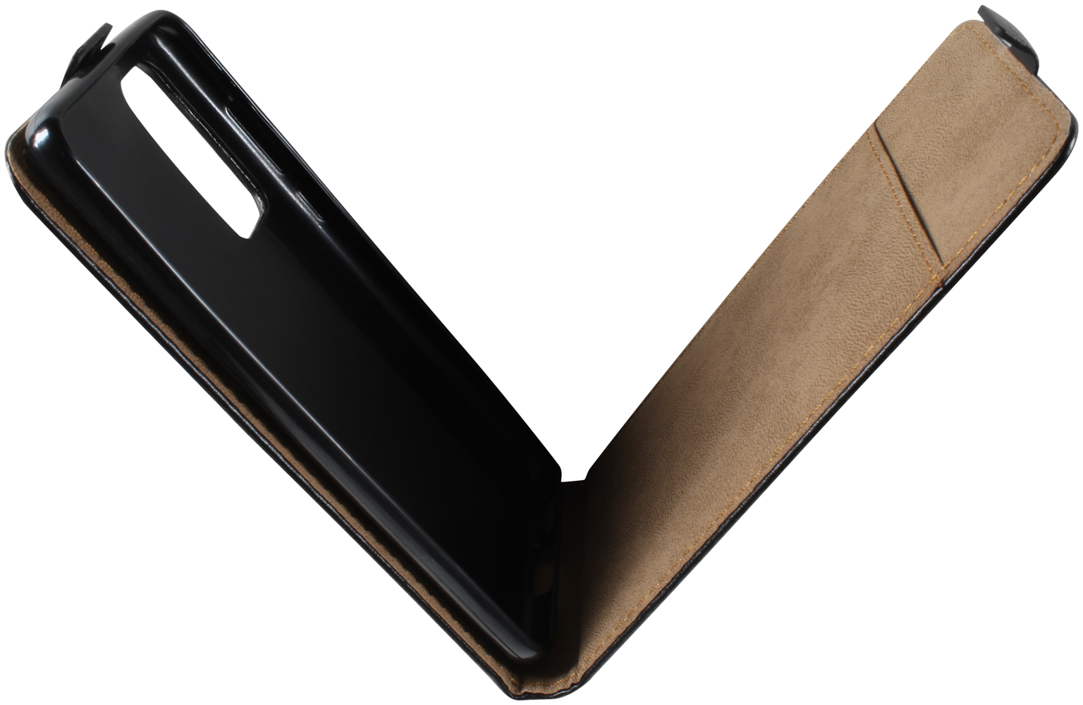 Huawei P40 lenyíló flipes bőrtok fekete