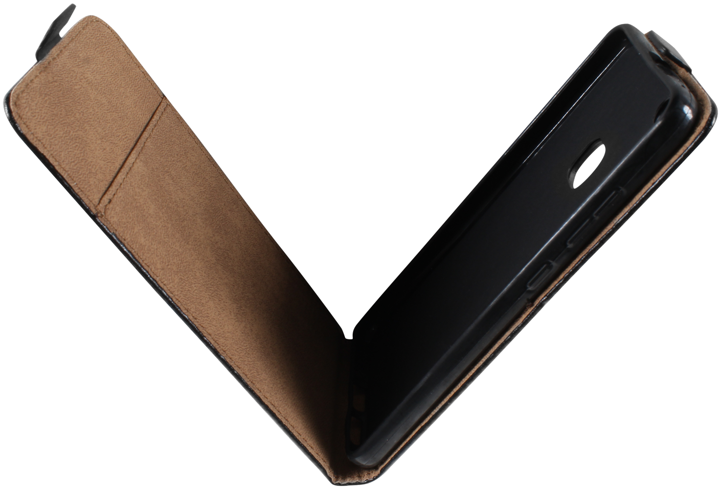 Huawei P10 Lite lenyíló flipes bőrtok fekete