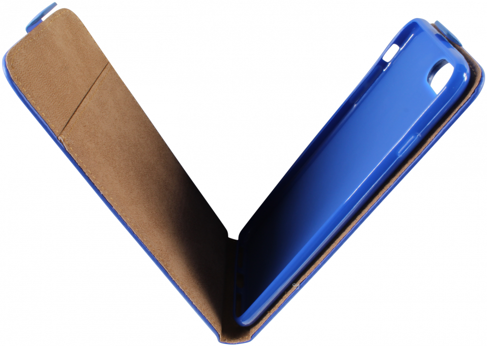 Apple iPhone 7 Plus lenyíló flipes bőrtok kék