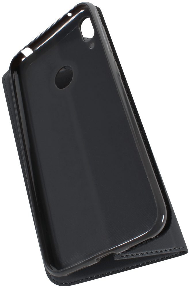 Huawei Y7 2019 oldalra nyíló flipes bőrtok elől-hátul mágneses szürke