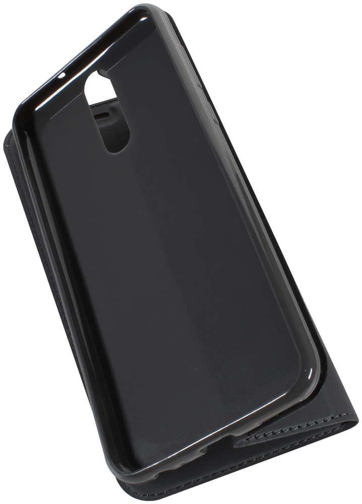 Huawei Mate 10 Lite oldalra nyíló flipes bőrtok elől-hátul mágneses szürke