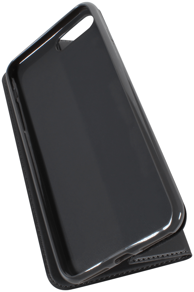 Apple iPhone 8 Plus oldalra nyíló flipes bőrtok elől-hátul mágneses szürke
