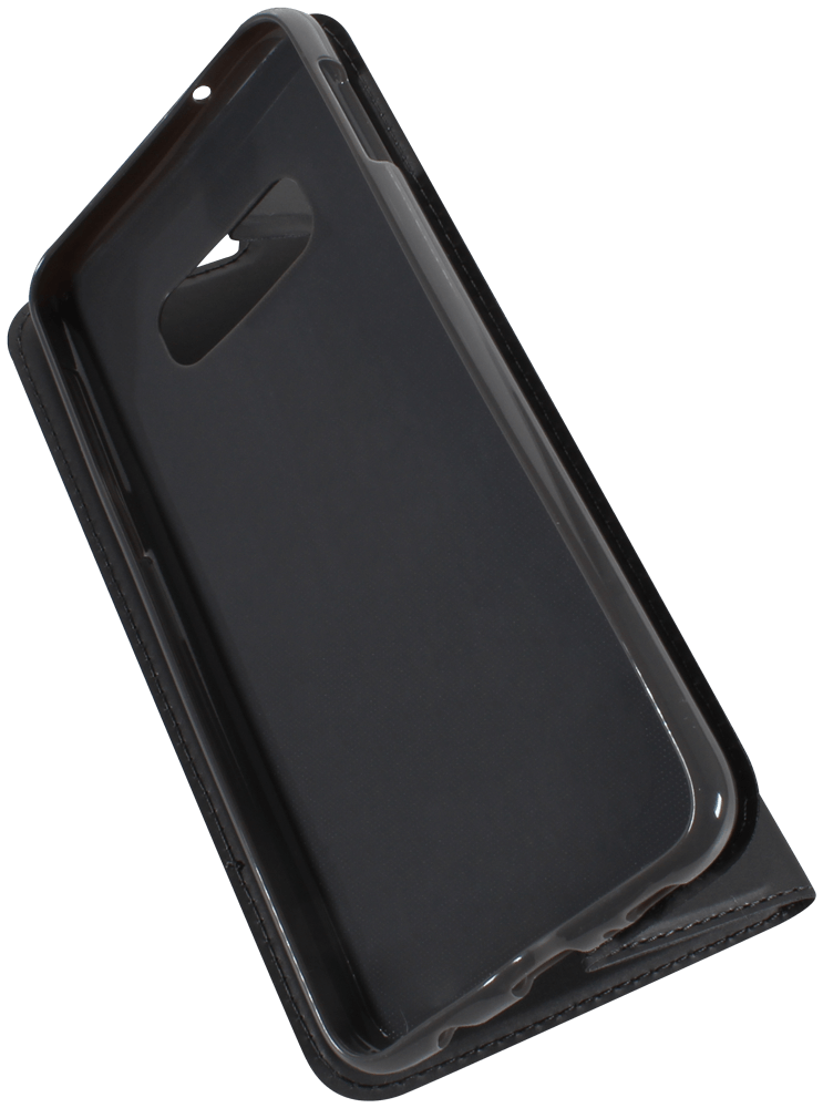 Samsung Galaxy S10e (SM-G970) oldalra nyíló flipes bőrtok elől-hátul mágneses szürke