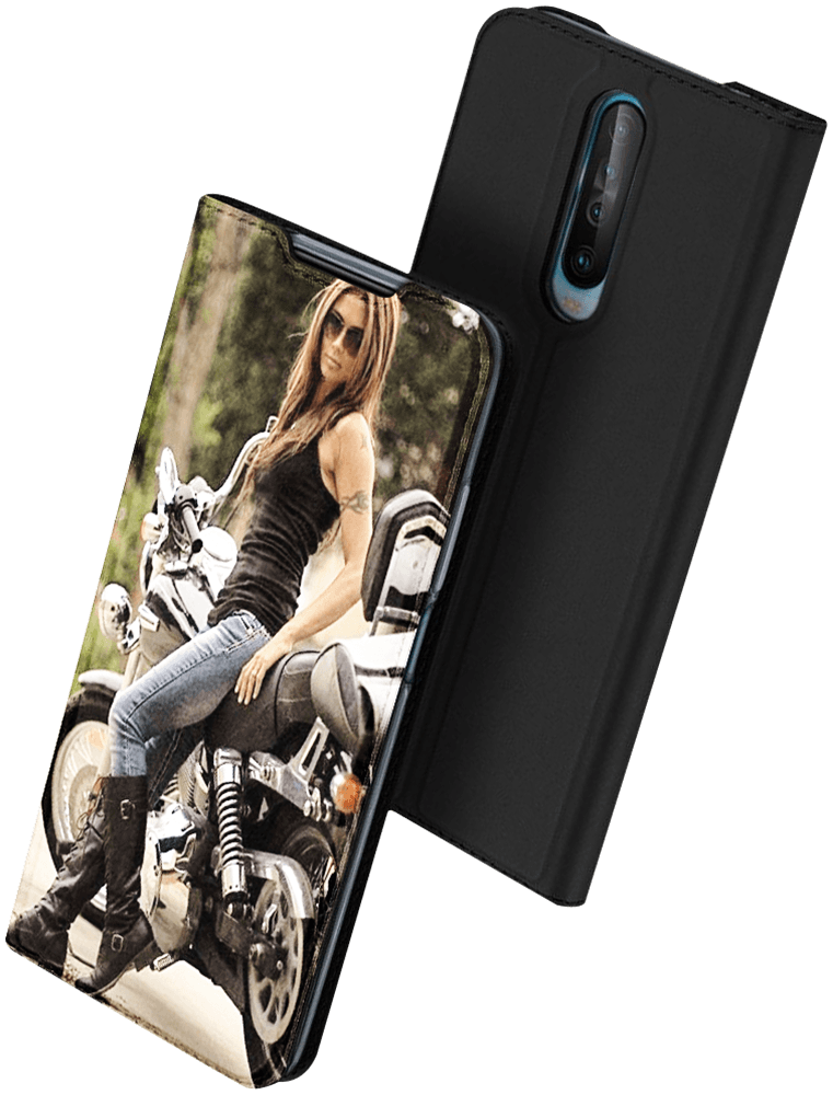 Samsung Galaxy A9 2018 (SM-A920) oldalra nyíló flipes bőrtok elől-hátul mágneses fekete